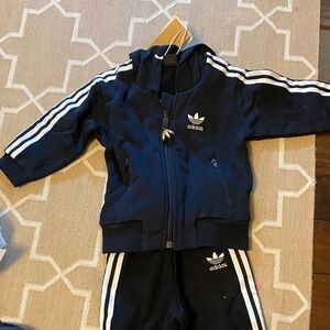 Adidas Baby Black and White Classic Tracksuit